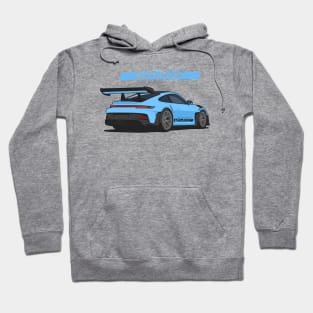 Rear car 911 gt3 rs light blue Hoodie